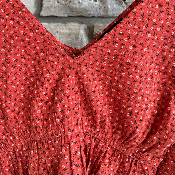 NWT Madewell Tie-Back Peplum Long-sleeve Top Campden Daisies Woman's Size S - Picture 7 of 14